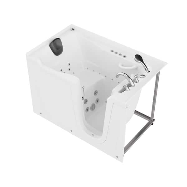 HD Series 60 in. L x 36 in. W Right Drain Combination Walk-In Bathtub with Powered Fast Drain in White