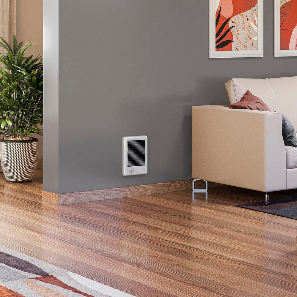White Electric Wall Heater with Adjustable Thermostat
