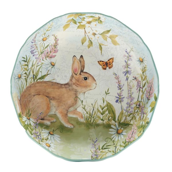 Certified International 13 in. 120 Fl. Oz. Assorted Color Easter Meadow Earthenware Serving Bowl
