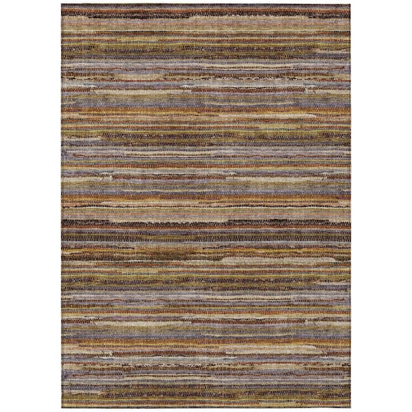 Chantille Machine Washable Indoor/Outdoor Abstract ACN2717 Paprika 8 ft. x 10 ft. Area Rug