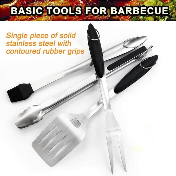 Cubilan BBQ Tools Set - Includes Spatula, Tongs, & Fork - Heavy-Duty  Stainless Steel, Dishwasher Safe (3-Piece) B00F4FRH0W - The Home Depot