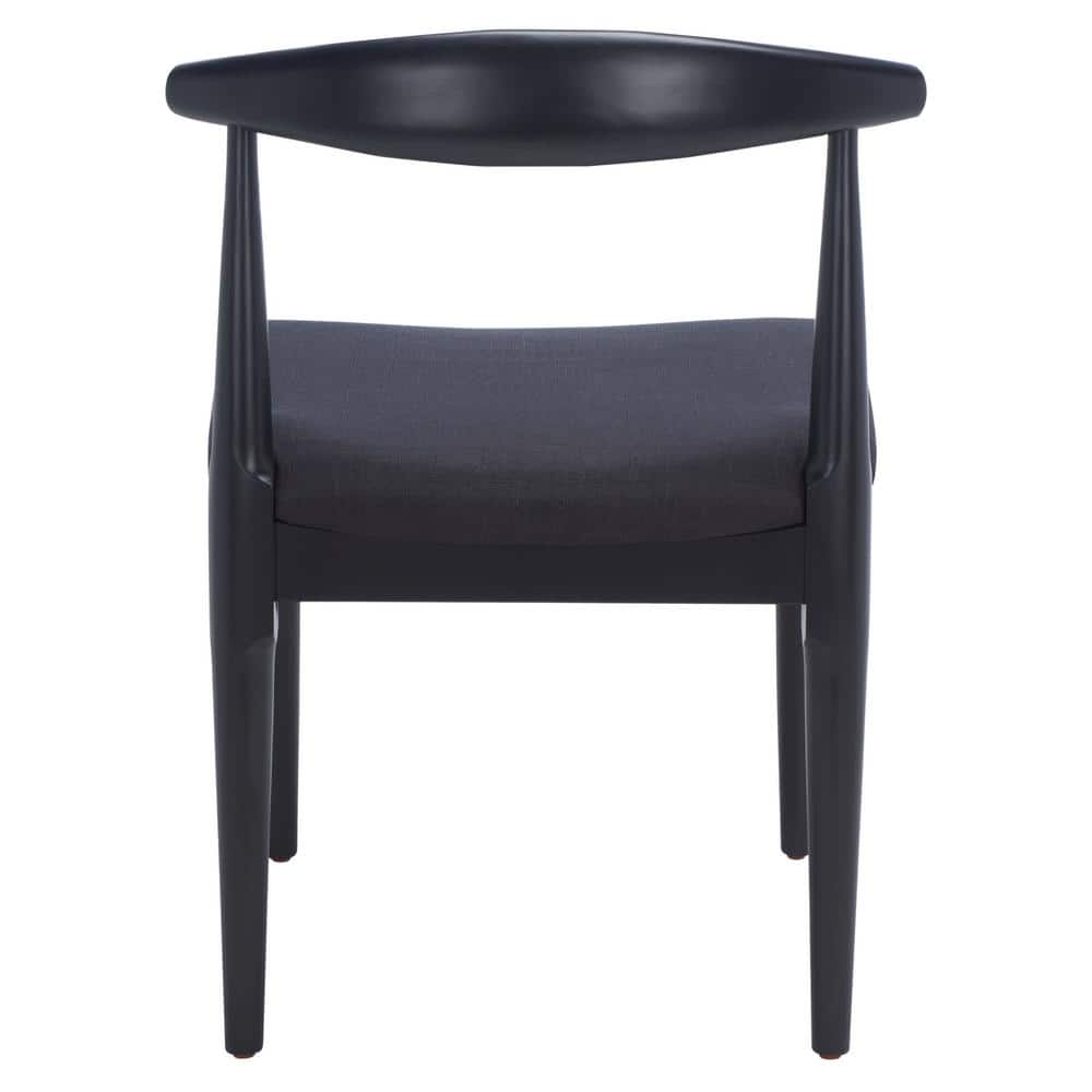 Lionel Retro Black Upholstered Wood Dining Chair Set