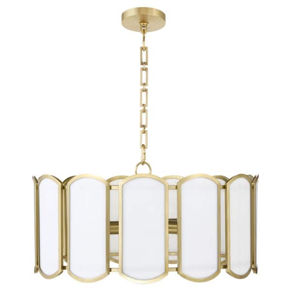 Quorum Belleview 5 Light Pendant - Aged Brass
