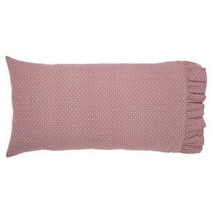 Pip Vinestar Burgundy Tan Primitive Ditsy Star Cotton King Pillowcase Set of 2