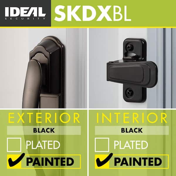 Ideal Security Door Handle With Keyed Deadbolt For Storm And Screen Doors Matte Black 4 Piece Set