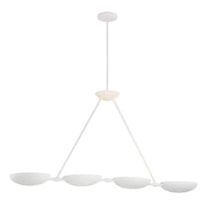 Undertas 4-Light Piastra Plaster Island Chandelier for Dining Room with No Bulbs Included