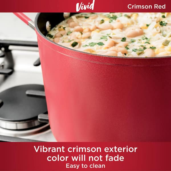 Ninja Foodi NeverStick Vivid Aluminum 10-Piece Cookware Set, Crimson Red  (C29500)