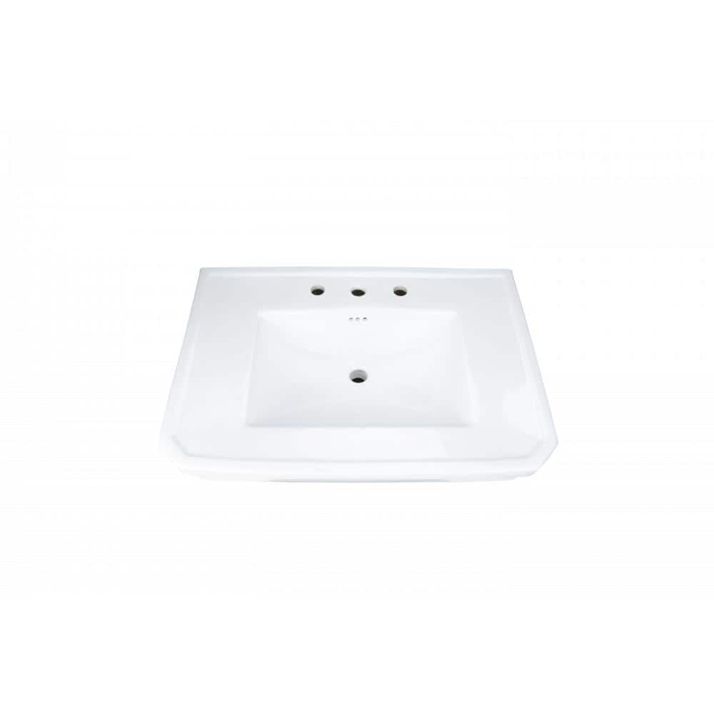 Victorian 32" White Porcelain Pedestal Bathroom Sink