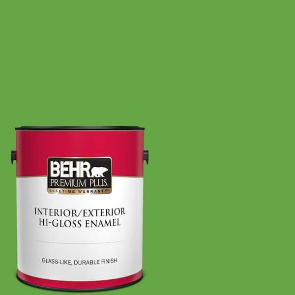BEHR PREMIUM PLUS 1 gal. #430B-6 Caterpillar Hi-Gloss Enamel Interior/Exterior Paint