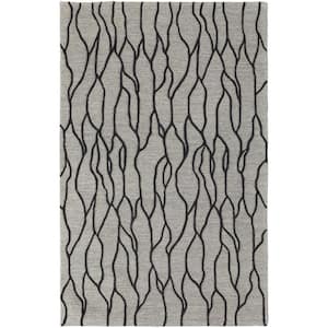 Taupe Black and Gray 2 ft. x 3 ft. Abstract Area Rug