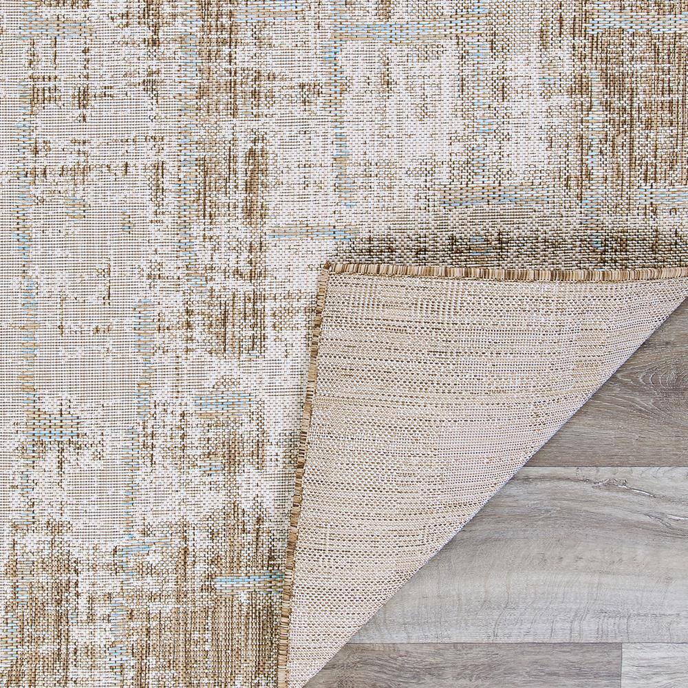 Sand-Ivory Flat Woven Synthetic Rectangular Area Rug 2' x 4'