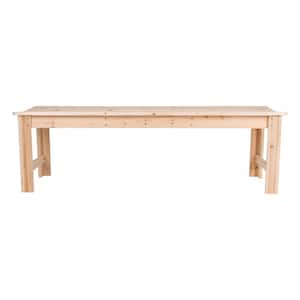 Backless 60 in. Natural Wood Outdoor Bench