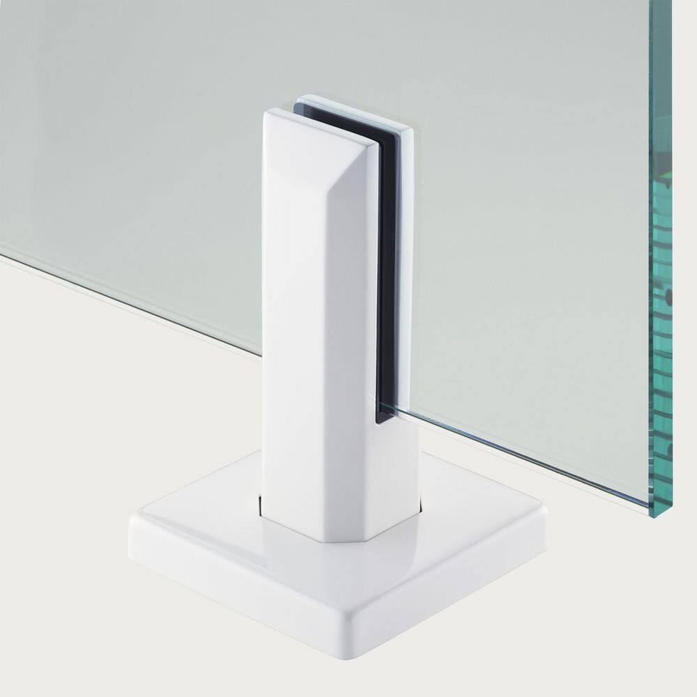 3.8 in. x 3.8 in. x 6.3 in. White Stainless Steel Square Baseplate Glass Railing Spigot for 1/2 in. Glass Thickness price history on PriceWatchPro