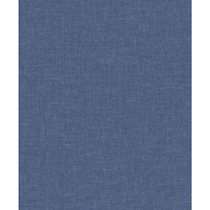 Navy Soft Linen Nonwoven Paper Non-Pasted Wallpaper Roll (Covers 57.5 sq. ft.)