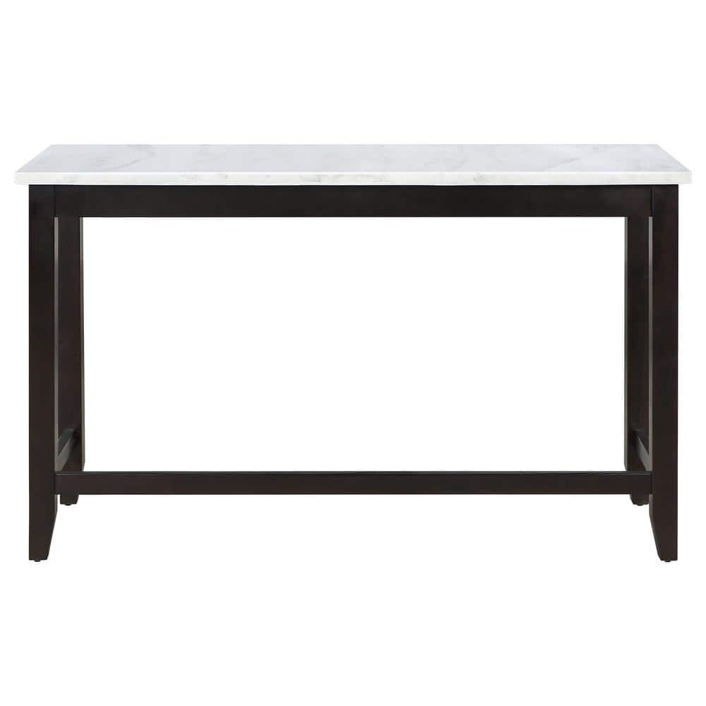 Toby Rectangular Black and White Marble Top Counter Height Table