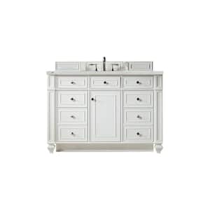 Bristol 48 in. W x 23.5 in. D x 34 in. H Bathroom Vanity in Bright White with Ethereal Noctis Quartz Top