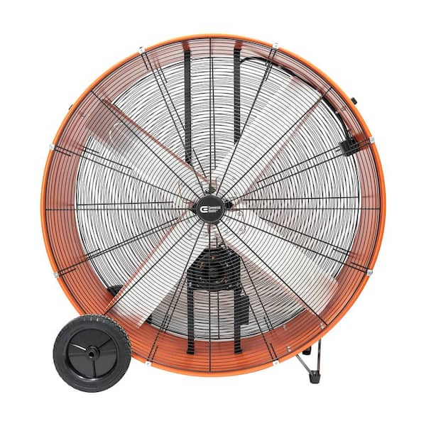 Commercial Electric 42 in. 2-Speed Heavy-Duty Drum Fan in Orange