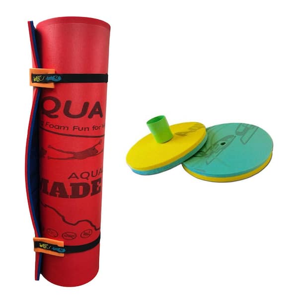 Aqua Lily Pad 20 ft. Floating Island with Reversible Floating Beverage Holder (2-Pack), 35 lbs. Product Weight