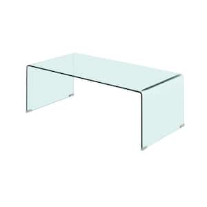 Ripley 47.25 in. Clear Rectangle Glass Top Coffee Table