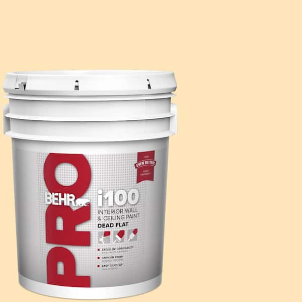 5 gal. #BIC-28 Butter Creme Dead Flat Interior Paint