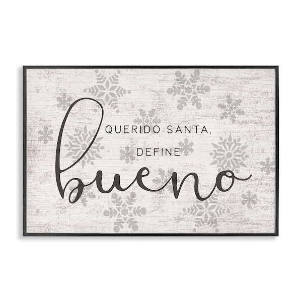 Stupell Industries Dear Santa Define Good by Lil' Rue Black Framed Abstract Giclee Art Print 20 in. x 30 in.