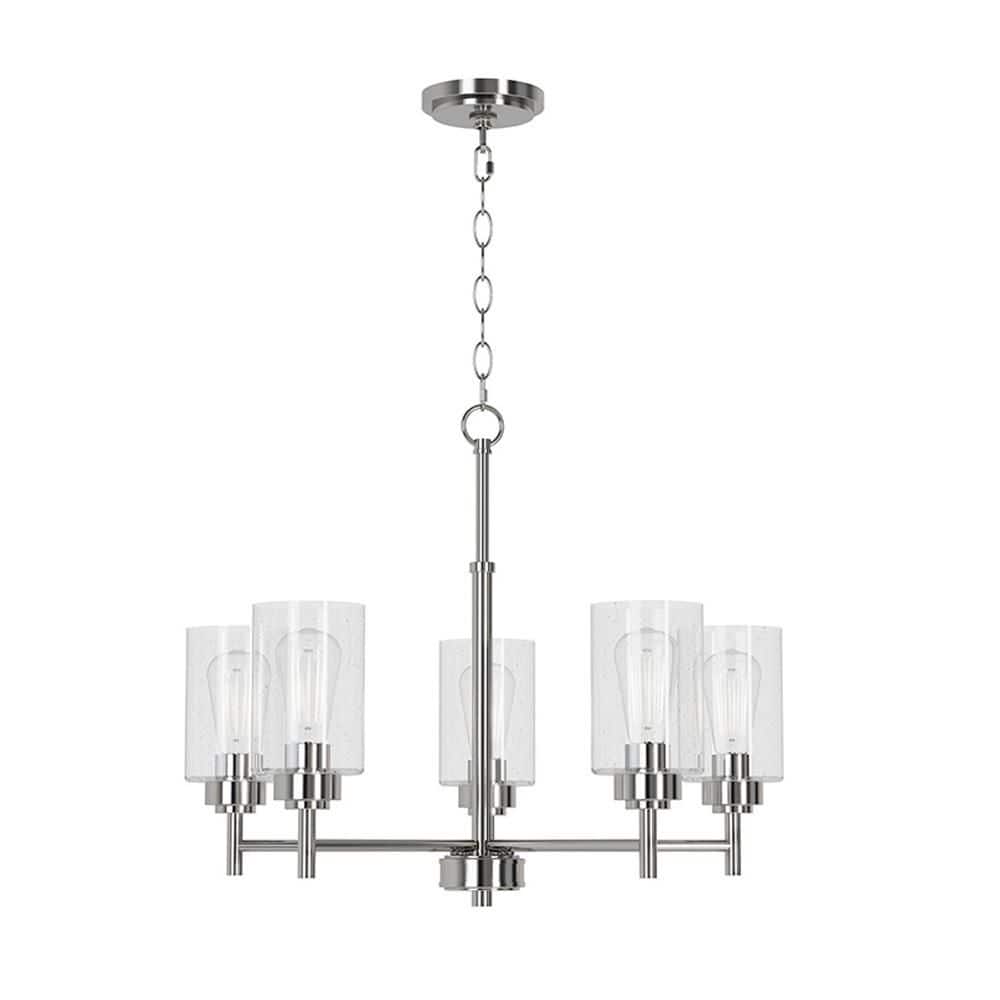 LumLight Wexton 5-Light 24 in. Plug and Play Brushed Nickel