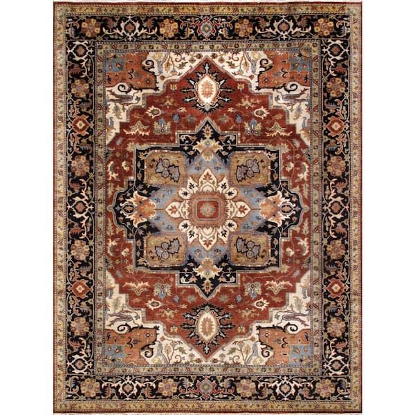Serapi Rust/Navy 4 ft. x 6 ft. Area Rug