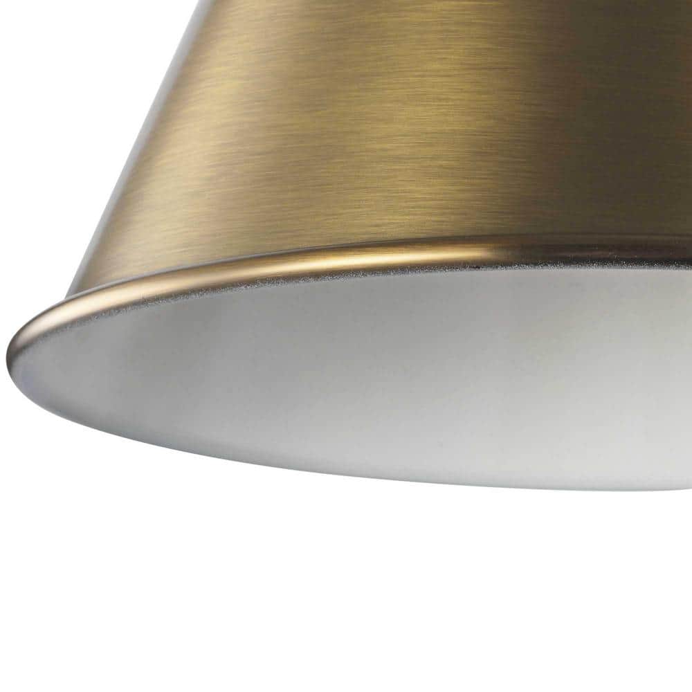 Hinton Nickel Swing Arm Wall Light with Vintage Brass Finish
