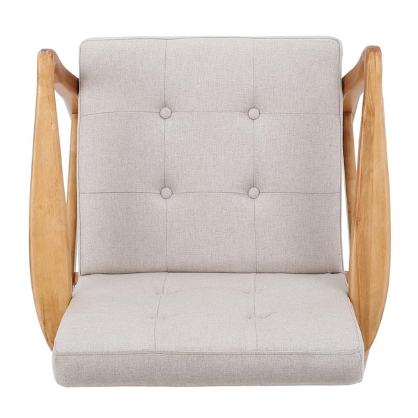 Noble House Brayden Medium Beige Fabric Tufted Club Chair 15883 - The Home  Depot