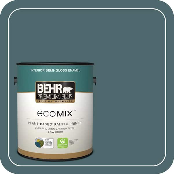 1 gal. #510F-6 Solitude Semi-Gloss Enamel EcoMix Plant-Based Interior Paint & Primer