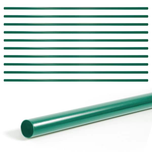1-5/8 in. Chain Link Fence Green Galvanized Steel Top Rail (Pack of 10)