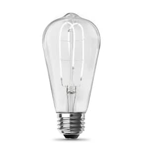 40-Watt Equivalent ST19 Dimmable M-Shape Filament Clear Glass E26 Vintage Edison LED Light Bulb, Daylight 5000K