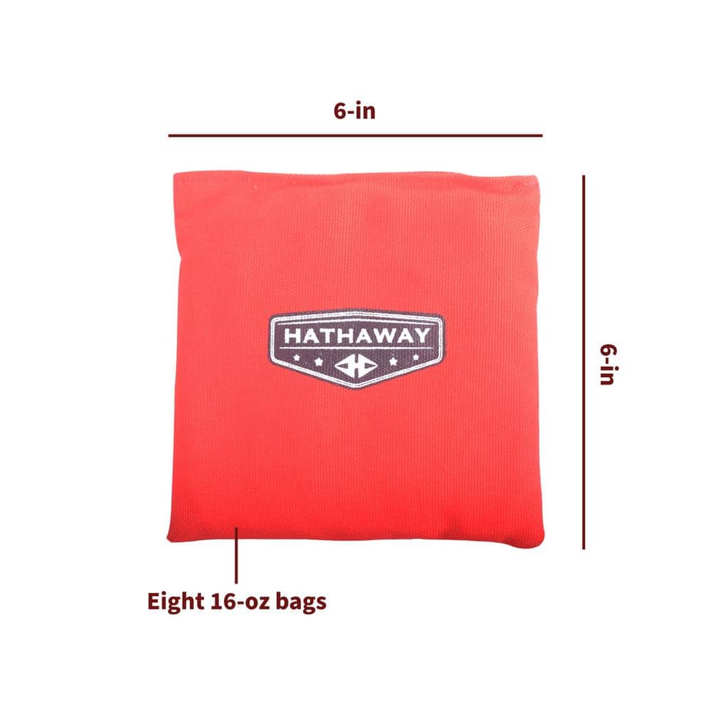 8 Piece Red and Blue Weather Resistant Cornhole Bag Set with Carry Case