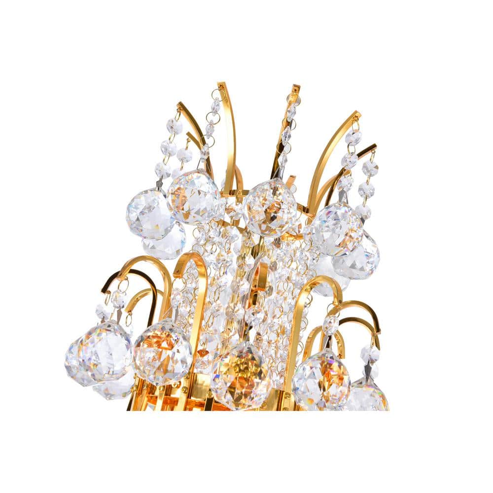 Elegant Gold-Finish 20" Crystal Ball Chandelier with 8 Lights
