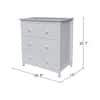 International Concepts Brooklyn White 3 Drawer 29.5 in. W Solid Wood Chest of Drawer BD08-8003