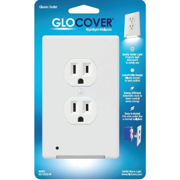 1 Pack - SnapPower GuideLight 2 for Outlets [for GFCI Outlets Only] - Night  Light - Electrical Outlet Wall Plate with LED Night Lights - Automatic  On/Off Sensor - (GFCI, Light Almond) 