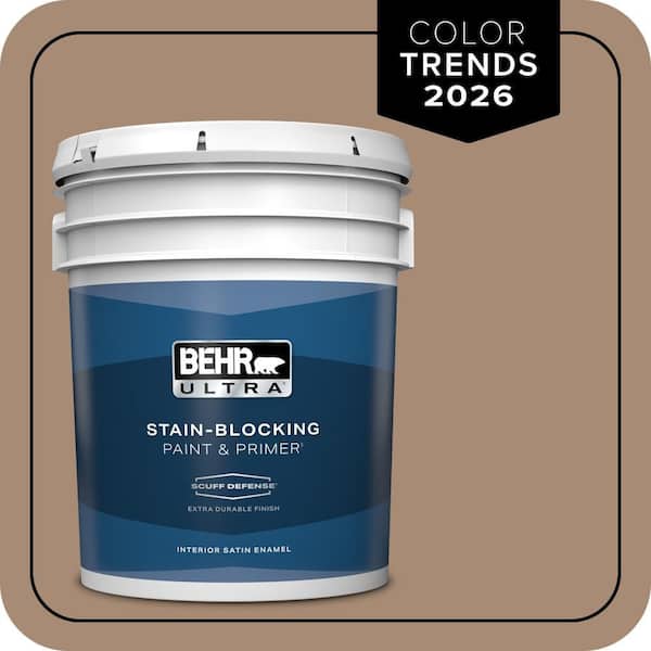 BEHR ULTRA 5 gal. #N240-5 Rodeo Tan Extra Durable Satin Enamel Interior Paint & Primer