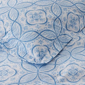 Legends Hotel Malta Tiles Floral Egyptian Cotton Pillowcase