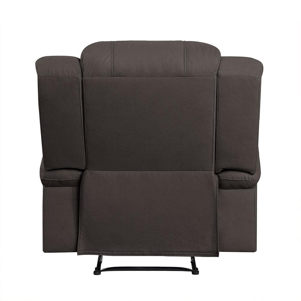 Chocolate Microfiber Manual Recliner with Coil Spring Seating