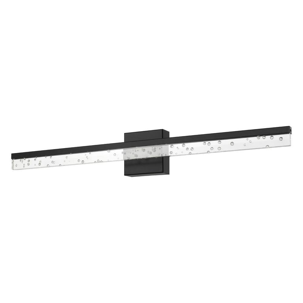 Ingres 30" Black Iron Dimmable Vanity Light with Acrylic Shade