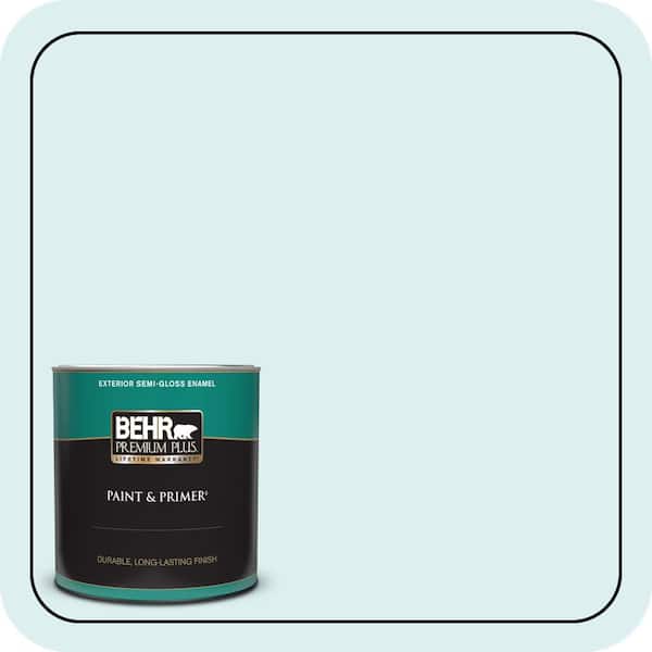 BEHR PREMIUM PLUS 1 qt. #510A-1 Soar Semi-Gloss Enamel Exterior Paint & Primer