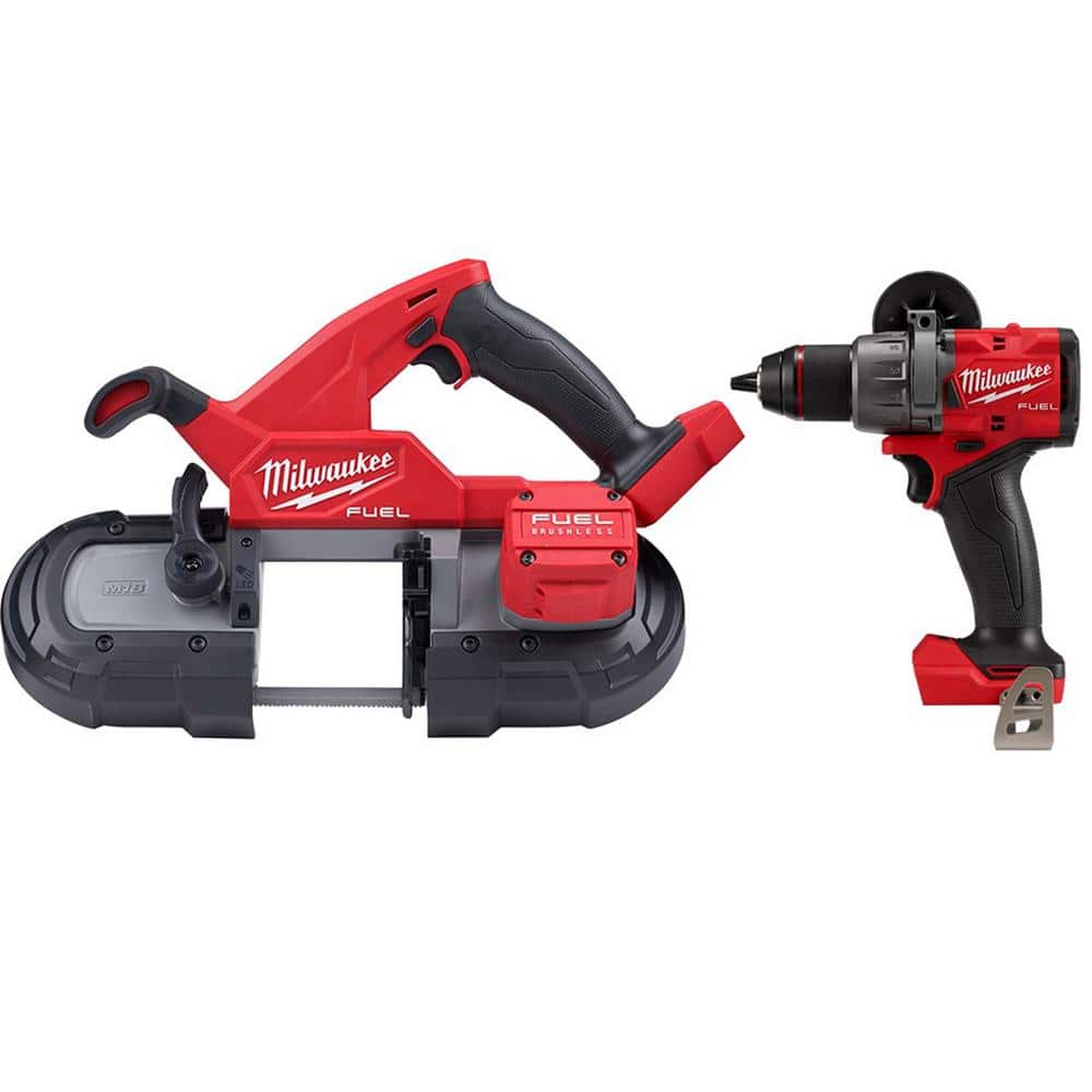Milwaukee M18 FUEL 18-Volt Lithium-Ion Brushless Cordless Compact Bandsaw  with M18 FUEL Hammer Drill 2829-20-2904-20 The Home Depot