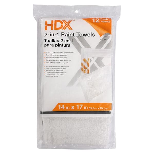 HDX 12-Count 14 in. x 17 in. 2-in-1 Paint Towels (4-Pack)