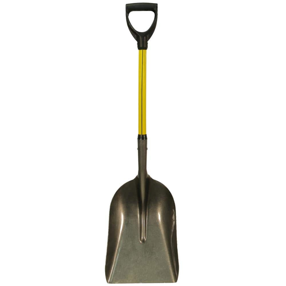 Nupla 27 in. Classic Fiberglass Eastern Scoop Shovel with Heavy-Duty Steel Blade and D-Grip Handle