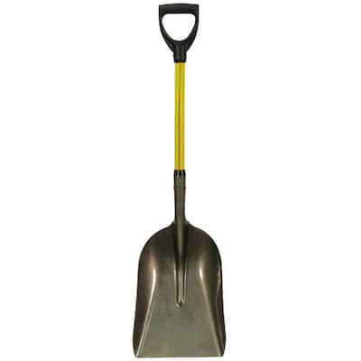 Nupla 27 in. Classic Fiberglass Eastern Scoop with Heavy-Duty Steel Blade and D-Grip Handle