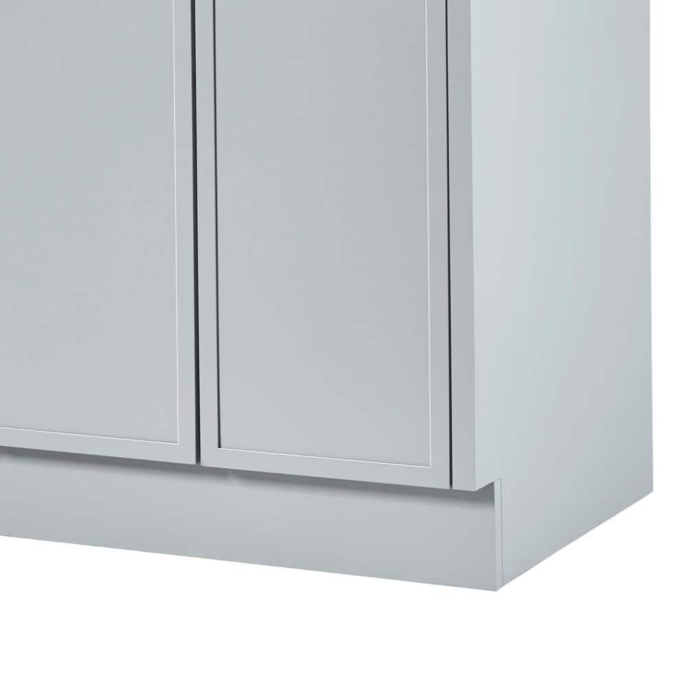 Kelly 60-inch Light Gray Wood Double Freestanding Vanity Cabinet