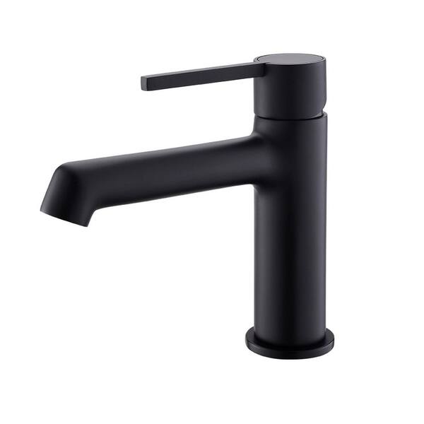 Aosspy Single Handle Single Hole Bathroom Faucet with Spot Resistant in Black
