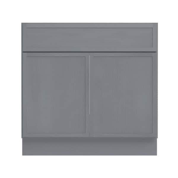 Vanity Art 33 in. W x 21 in. D x 32.5 in. H 2-Doors Bath Vanity Cabinet without Top in Smoky Gray