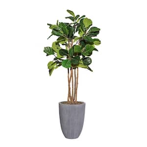 Vintage Home Artificial Faux Fig Tree 72 in. Large Fake Plant Real Touch with Eco Planter