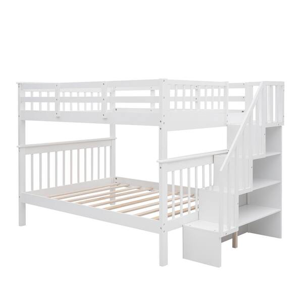 Eer White Full Over Bunk Bed, Bunk Bed Dowels Home Depot